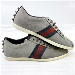 bambiiyor Gucci Bambi Web Silver Glitter Low Top Sneakers Shoes US